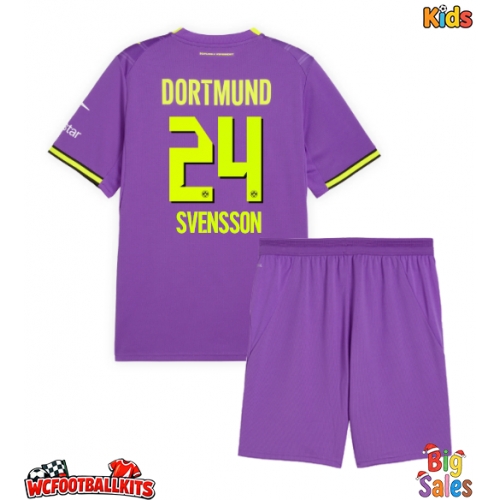 Borussia Dortmund Daniel Svensson #24 Replica Third Stadium Kit for Kids 2026-27 Short Sleeve (+ pants)